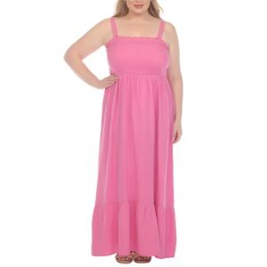 Raviya Plus Size Smocked Cotton Top - Pink Fizz 2X - Stylish & Comfy! NWT